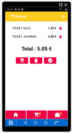 Application Taneo e-ticket paiement