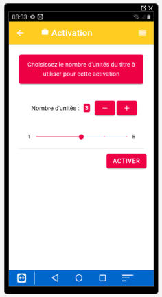 Application Taneo e-ticket activation