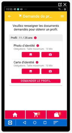 Application Taneo e-ticket ajouter des justificatifs