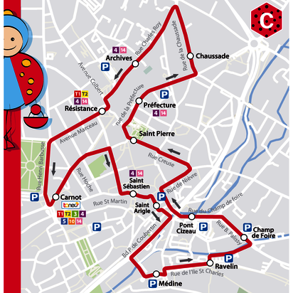 Plan Coursinelle Centre-ville et Parking