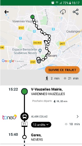 Exemple d'itinéraire