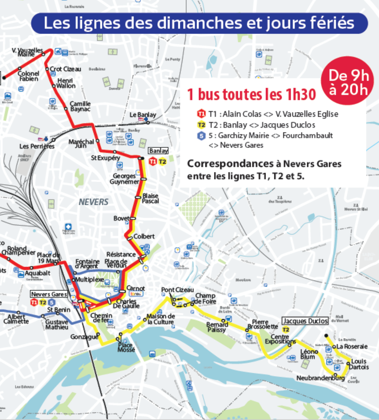 Plan lignes Dimanche et Jours fériés